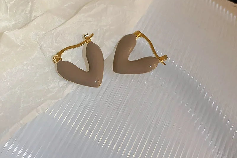 Graceful Heart Hoop Earrings