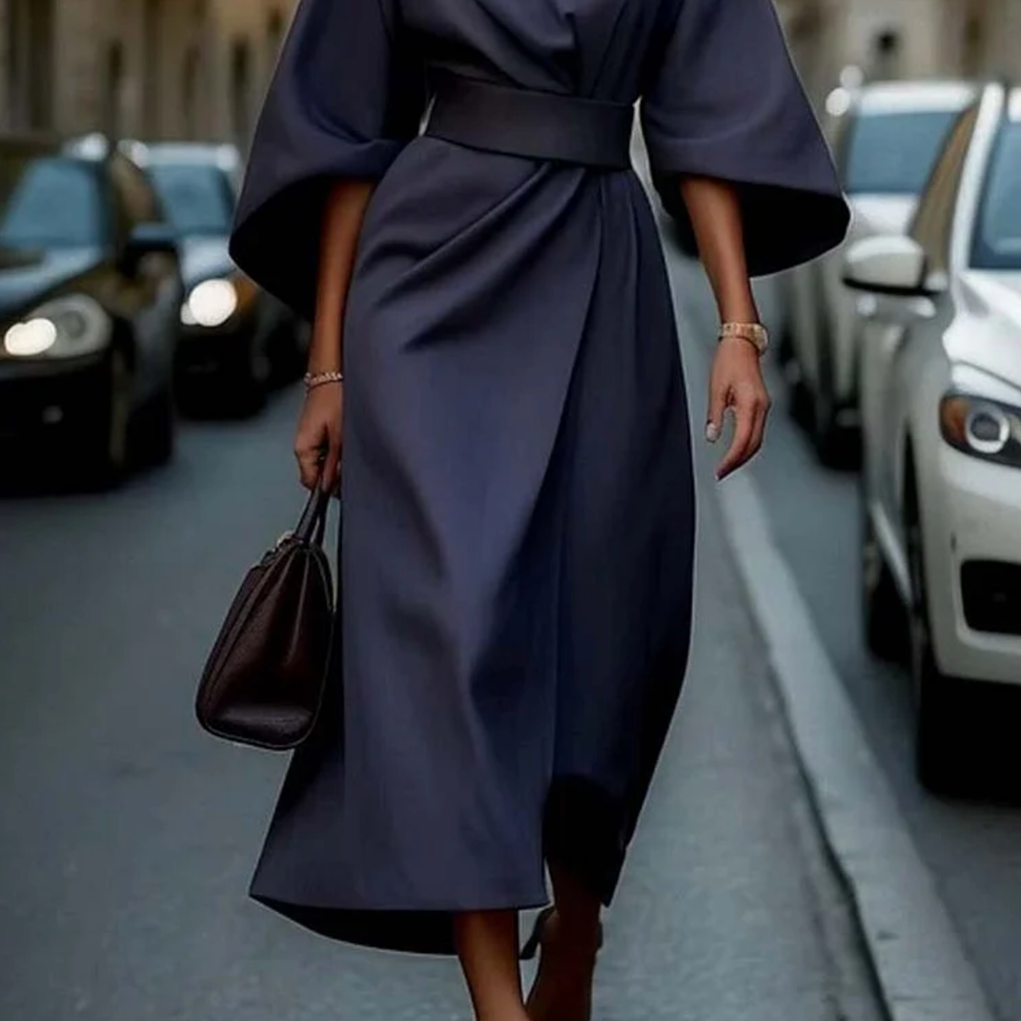 Maya™ | Elegant Lantern Sleeve Dress