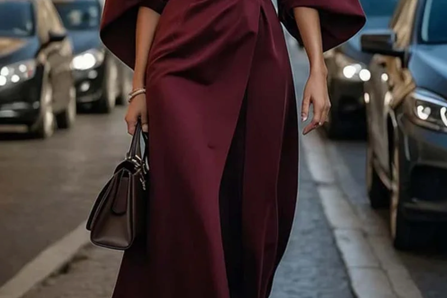 Maya™ | Elegant Lantern Sleeve Dress