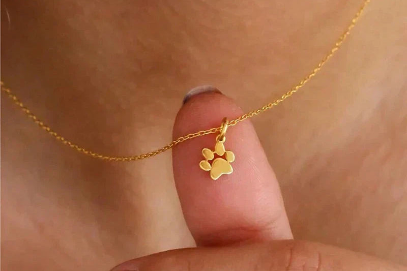 Stainless Steel Paw Print Necklace