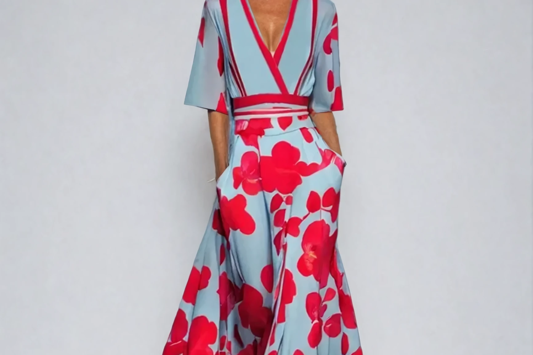 Eliana™ | Elegant Floral A-Line Dress