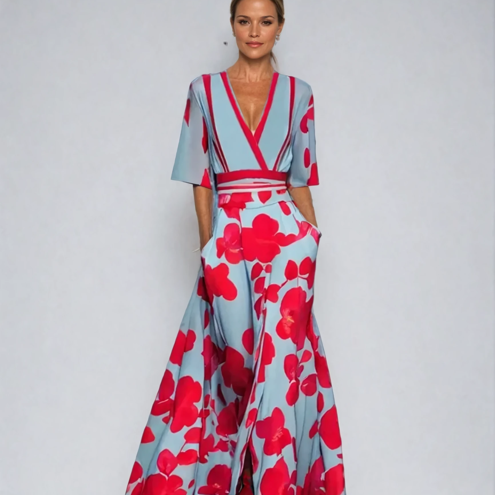 Eliana™ | Elegant Floral A-Line Dress