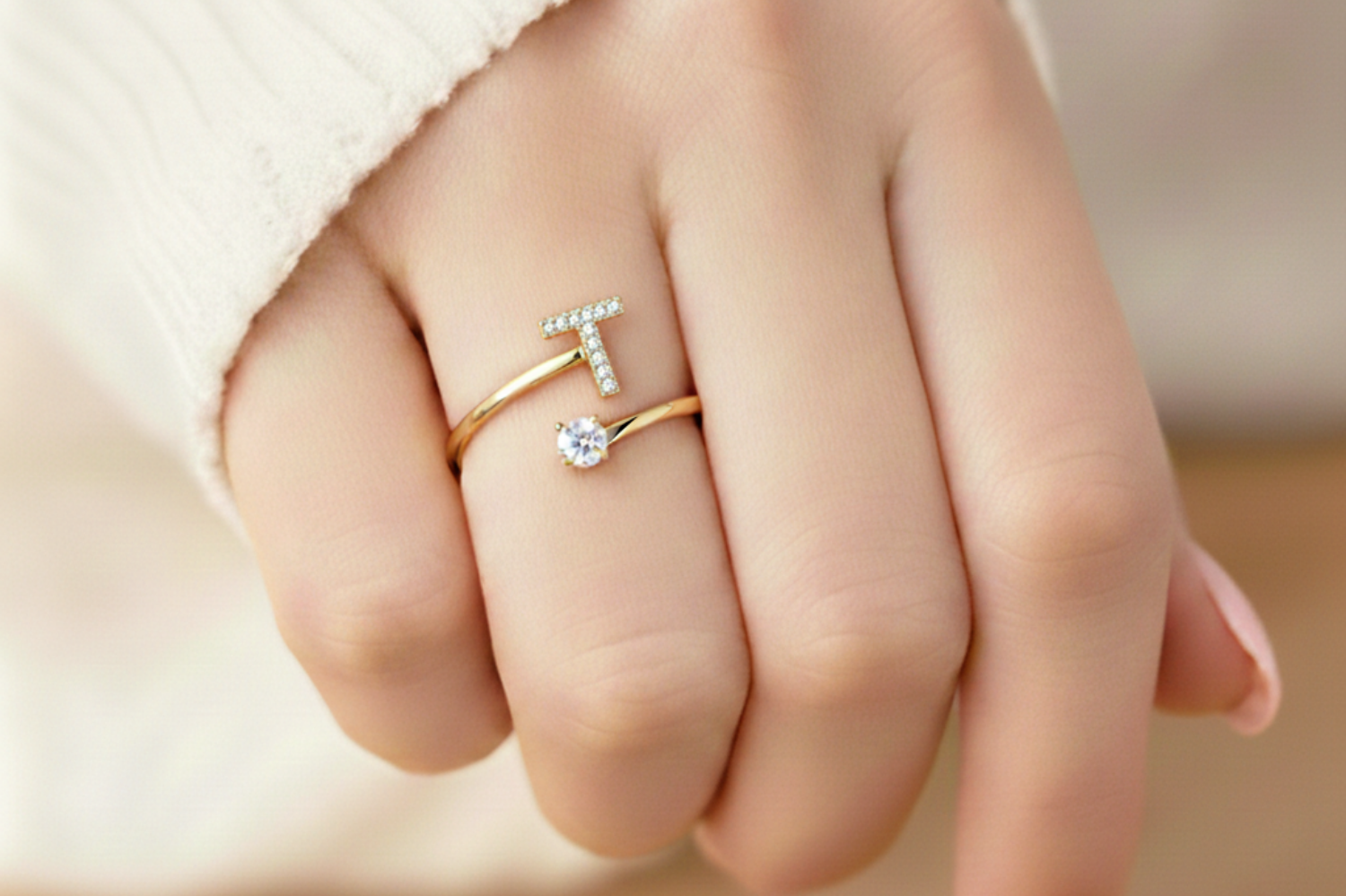 Charming Custom Initial Ring