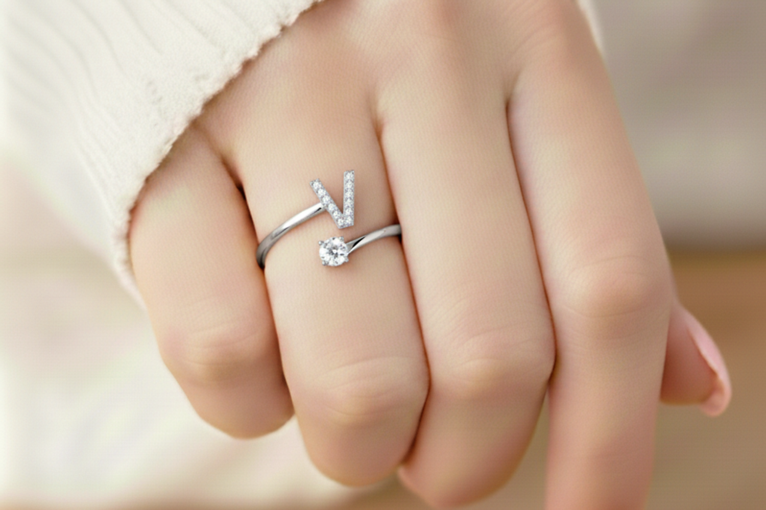 Charming Custom Initial Ring