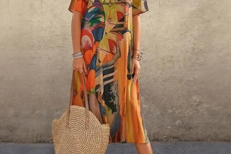Grace - Dress in Contemporary Abstract Print