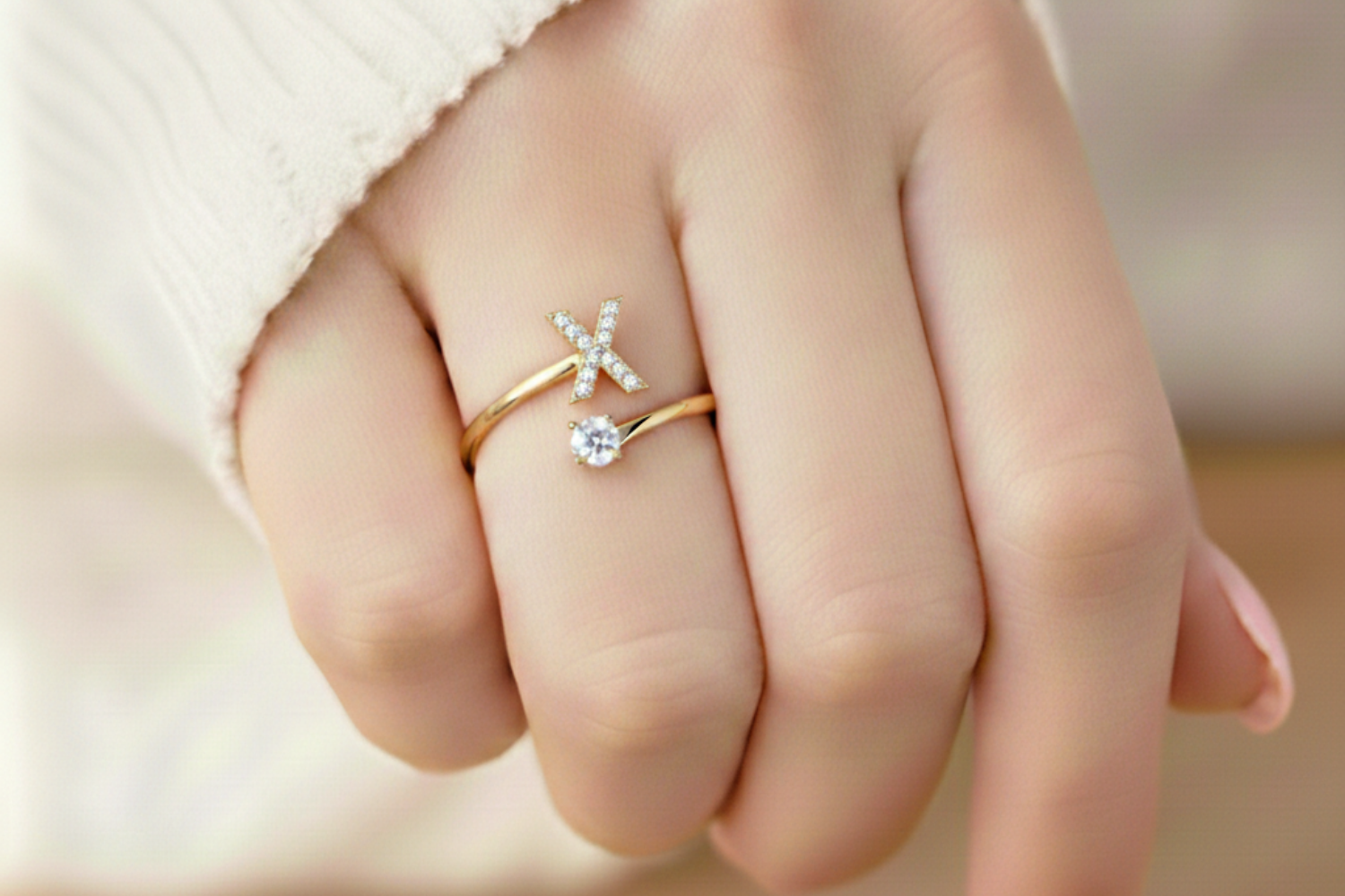 Charming Custom Initial Ring