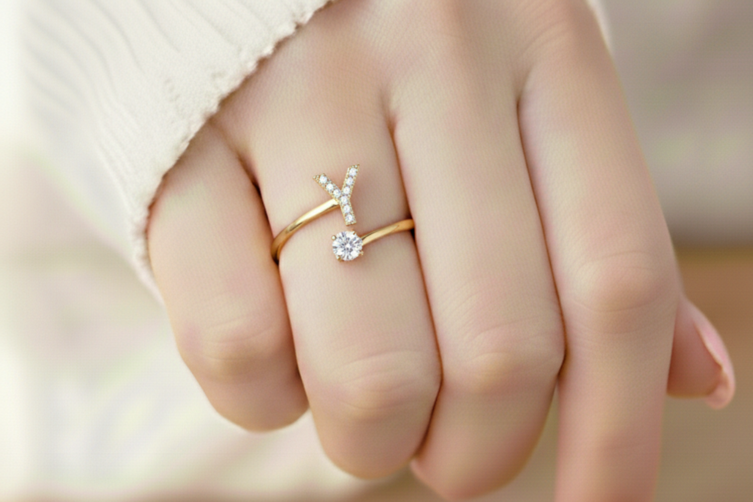 Charming Custom Initial Ring