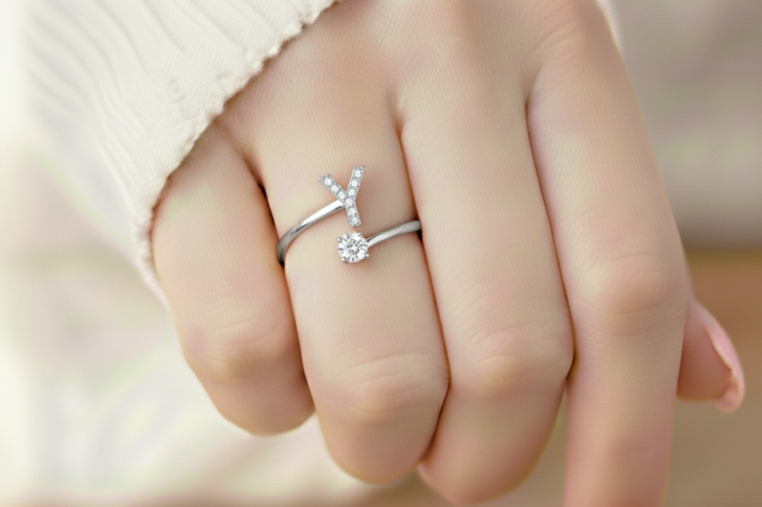 Charming Custom Initial Ring
