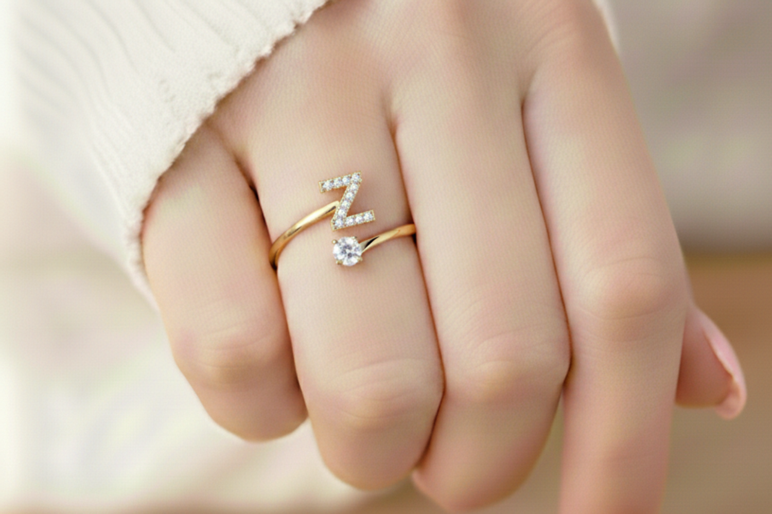 Charming Custom Initial Ring