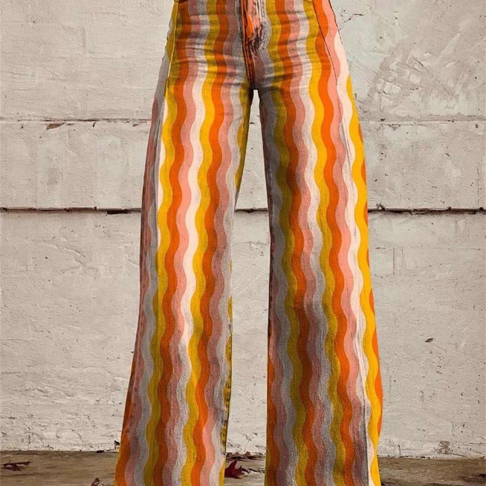 Lily™ - Stylish Multicolored Striped Wide Leg Pants