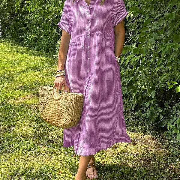 Ishka™ | Striped Shirt Dress