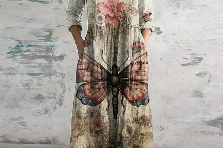 KRISTEN | ELEGANT RETRO TUMMY-COVERAGE MAXI DRESS