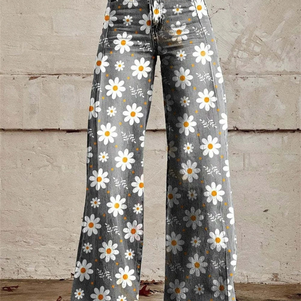 Charlotte™ - Comfortable Colourful Floral Print Wide Leg Pants