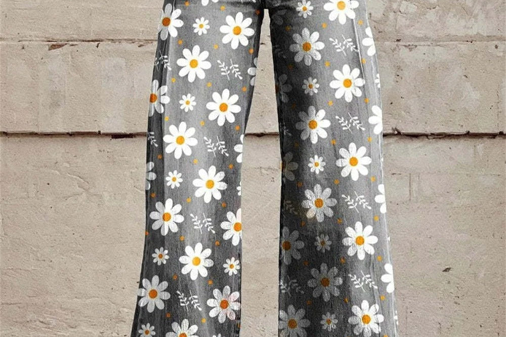 Charlotte™ - Comfortable Colourful Floral Print Wide Leg Pants