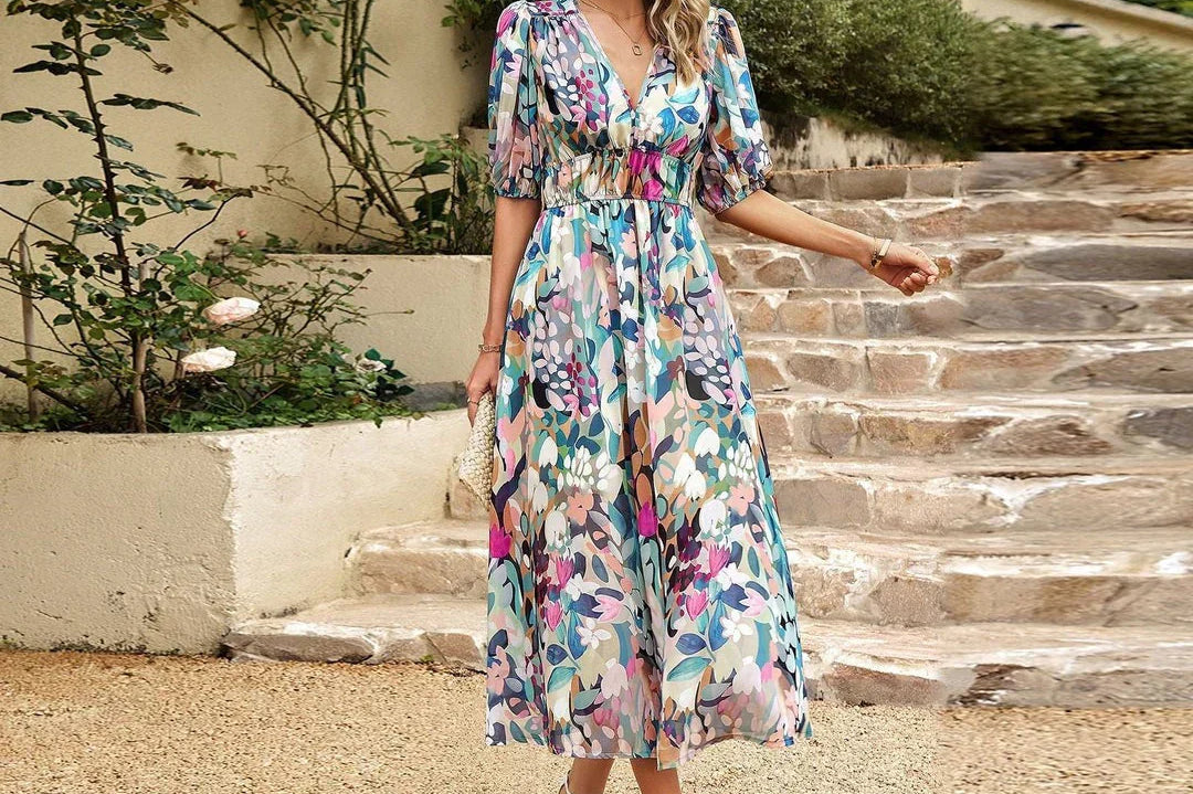 Orina™ | V-Neck Elegance Dress