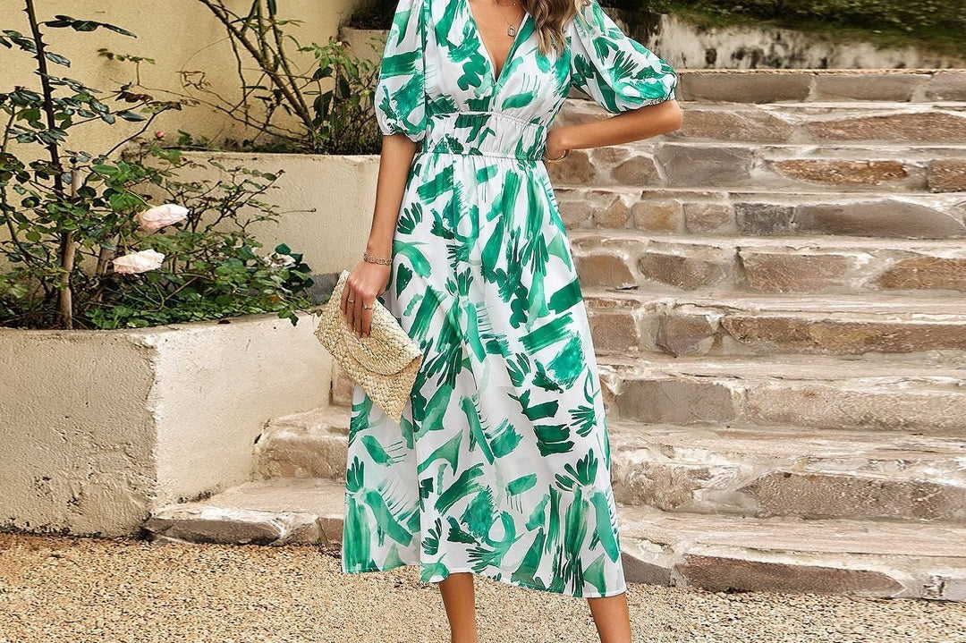 Orina™ | V-Neck Elegance Dress