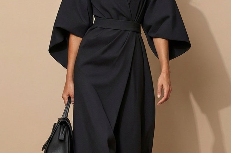 Maya™ | Elegant Lantern Sleeve Dress