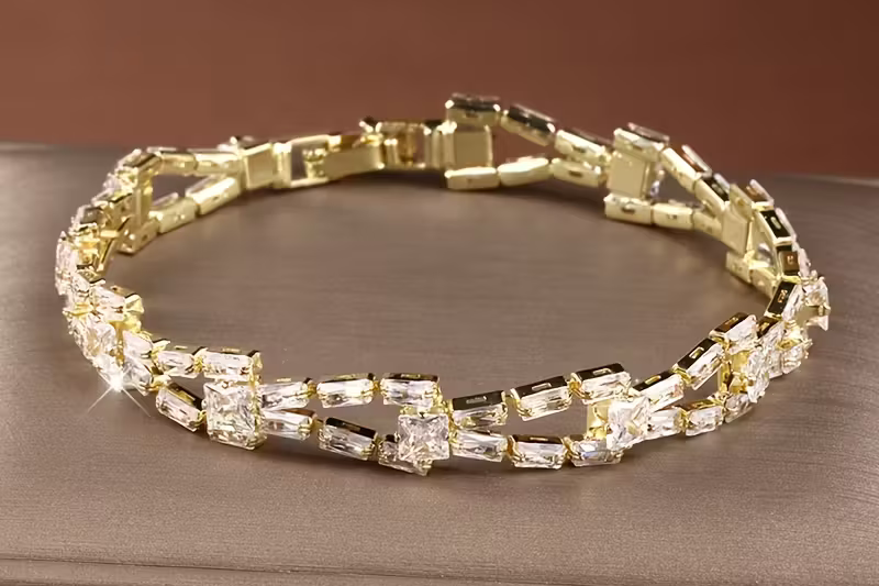 Elegant Gold Baguette Bracelet