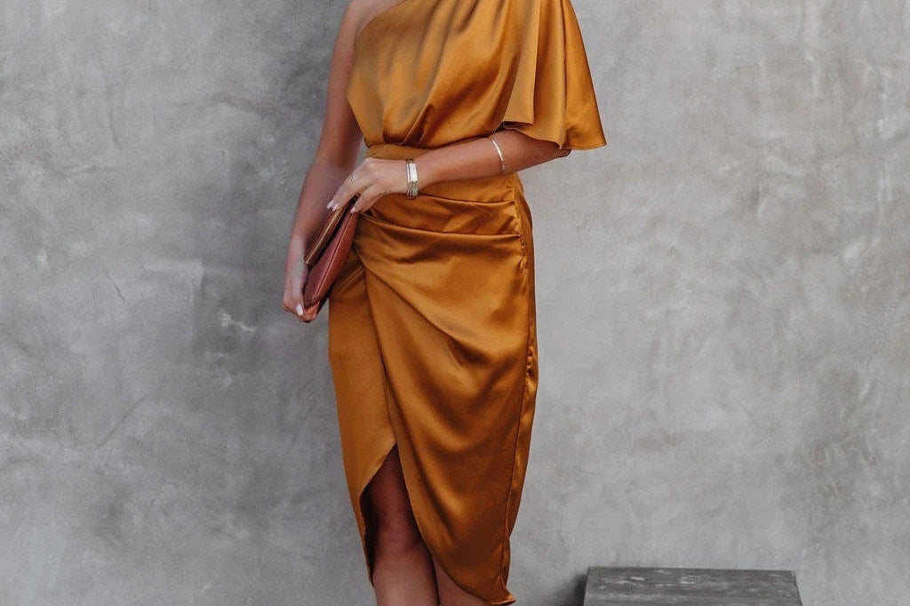 Tamari™ | Elegant Satin Midi Dress