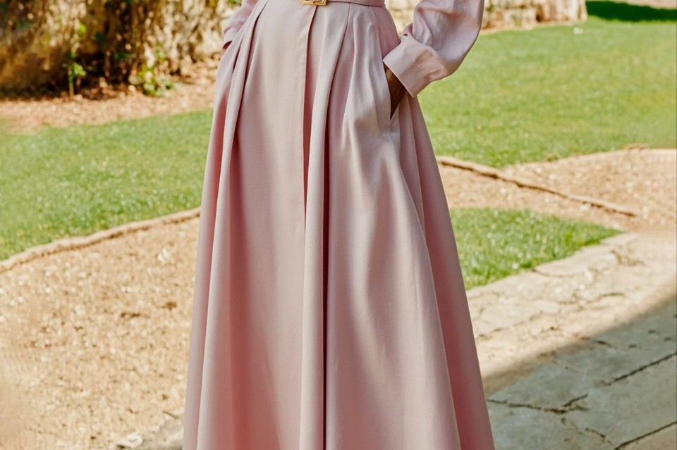 Ceryth | Elegant Pleated Blazer Midi Dress