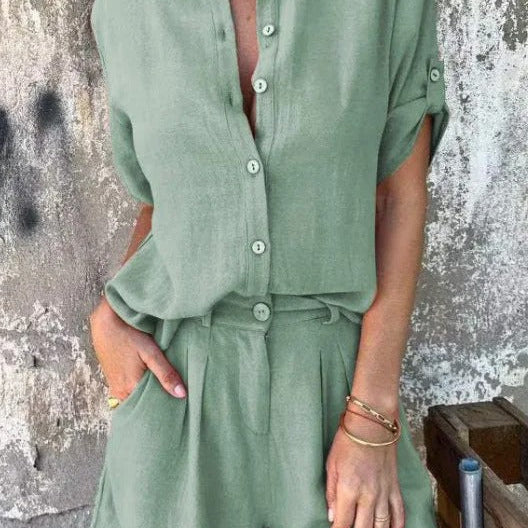 Melda - Breezy Buttoned Set