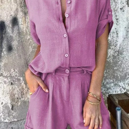 Melda - Breezy Buttoned Set