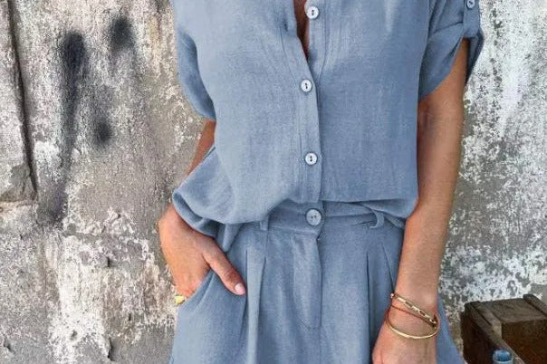 Melda - Breezy Buttoned Set
