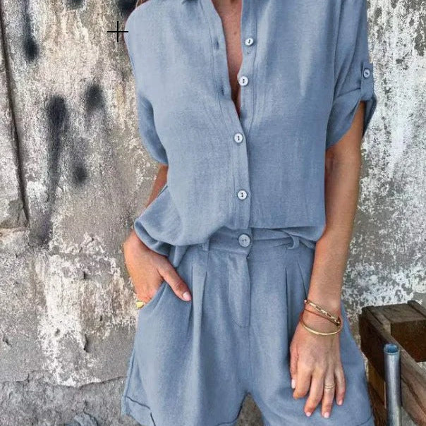 Melda - Breezy Buttoned Set