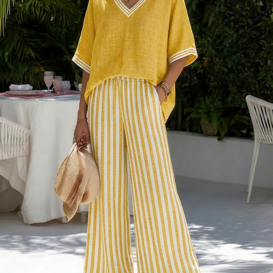 Amélia | Striped Linen Set