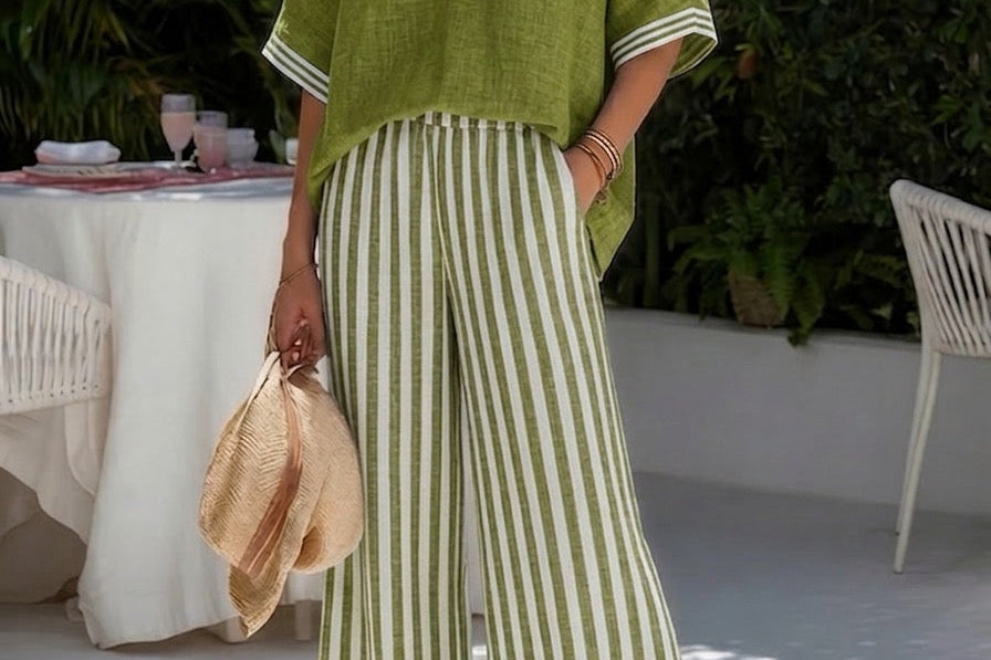 Amélia | Striped Linen Set