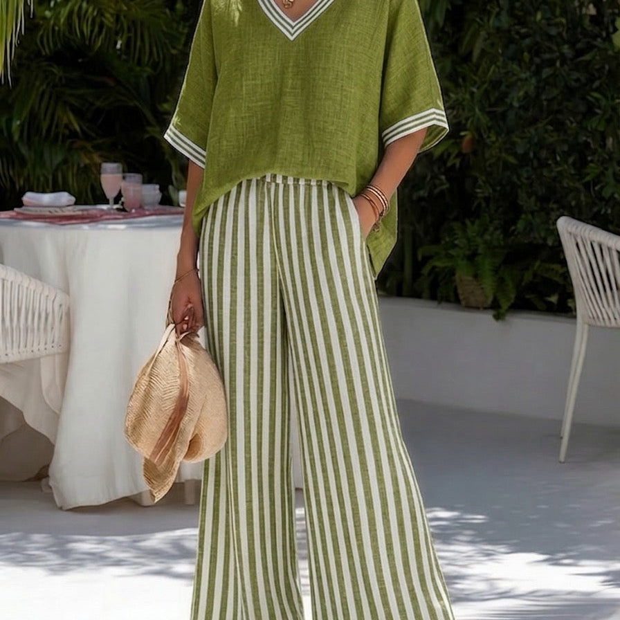 Amélia | Striped Linen Set