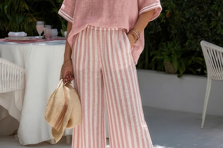 Amélia | Striped Linen Set