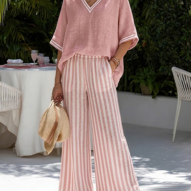 Amélia | Striped Linen Set