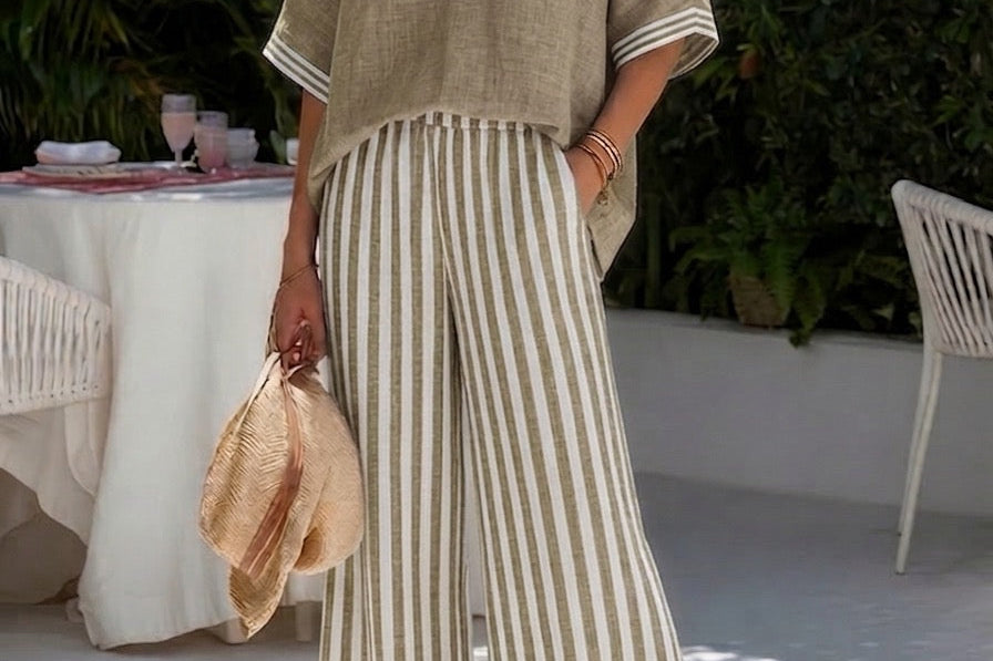 Amélia | Striped Linen Set