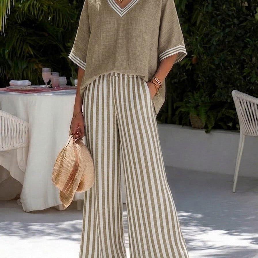 Amélia | Striped Linen Set