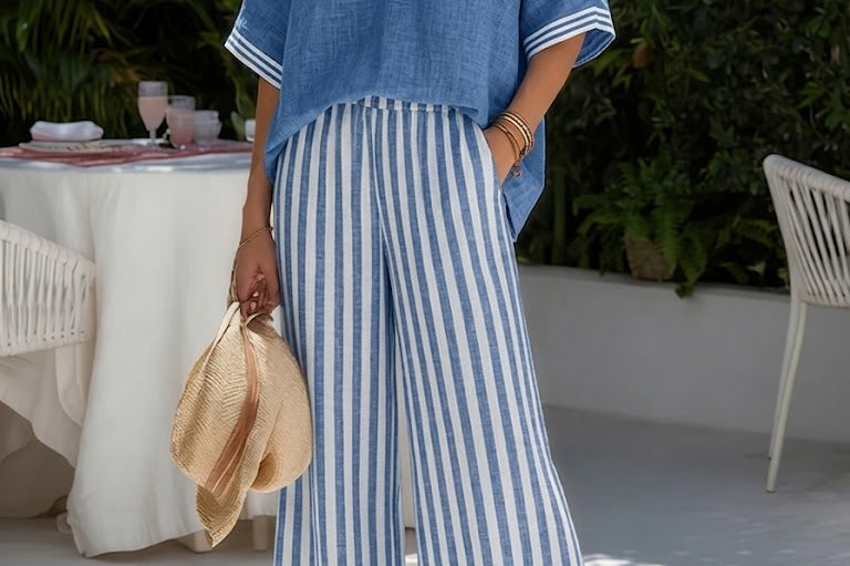 Amélia | Striped Linen Set