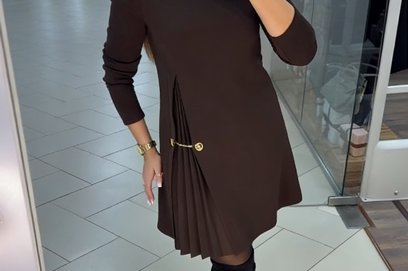 Sophie | Long Sleeve Pleated Dress