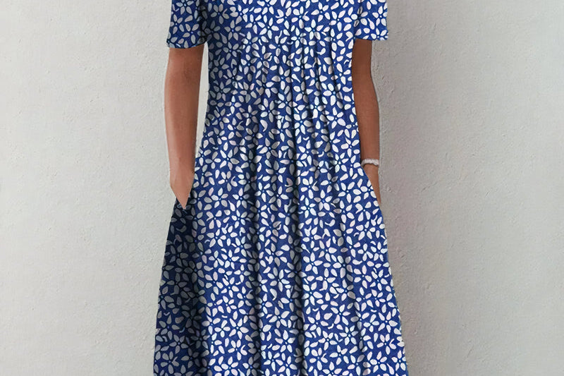 Nicola - Elegant Cotton Floral Dress