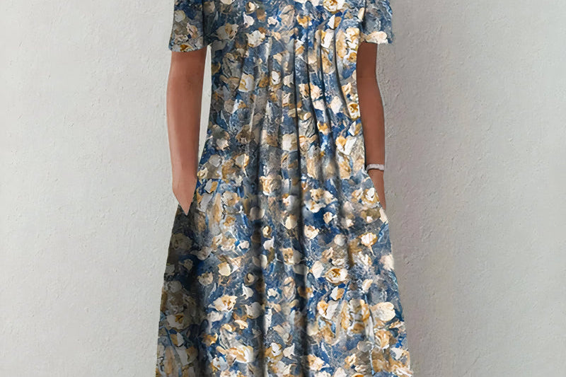 Nicola - Elegant Cotton Floral Dress
